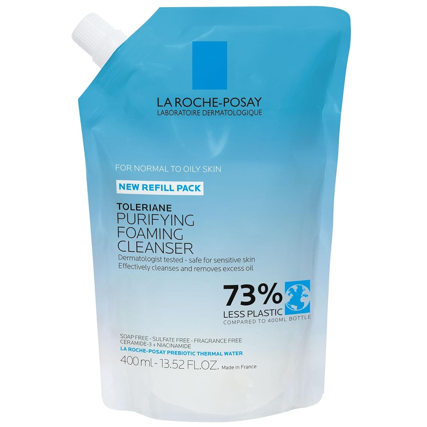 La Roche-Posay Toleriane Purifying Foaming Facial Cleanser, Oil Free Face Wash for Women & Men with Niacinamide + Ceramides, Pore Cleanser Safe For Sensitive Skin, Won’t Dry Out Skin, Soap Free 13.52 Fl Oz (Refill) - Image 2