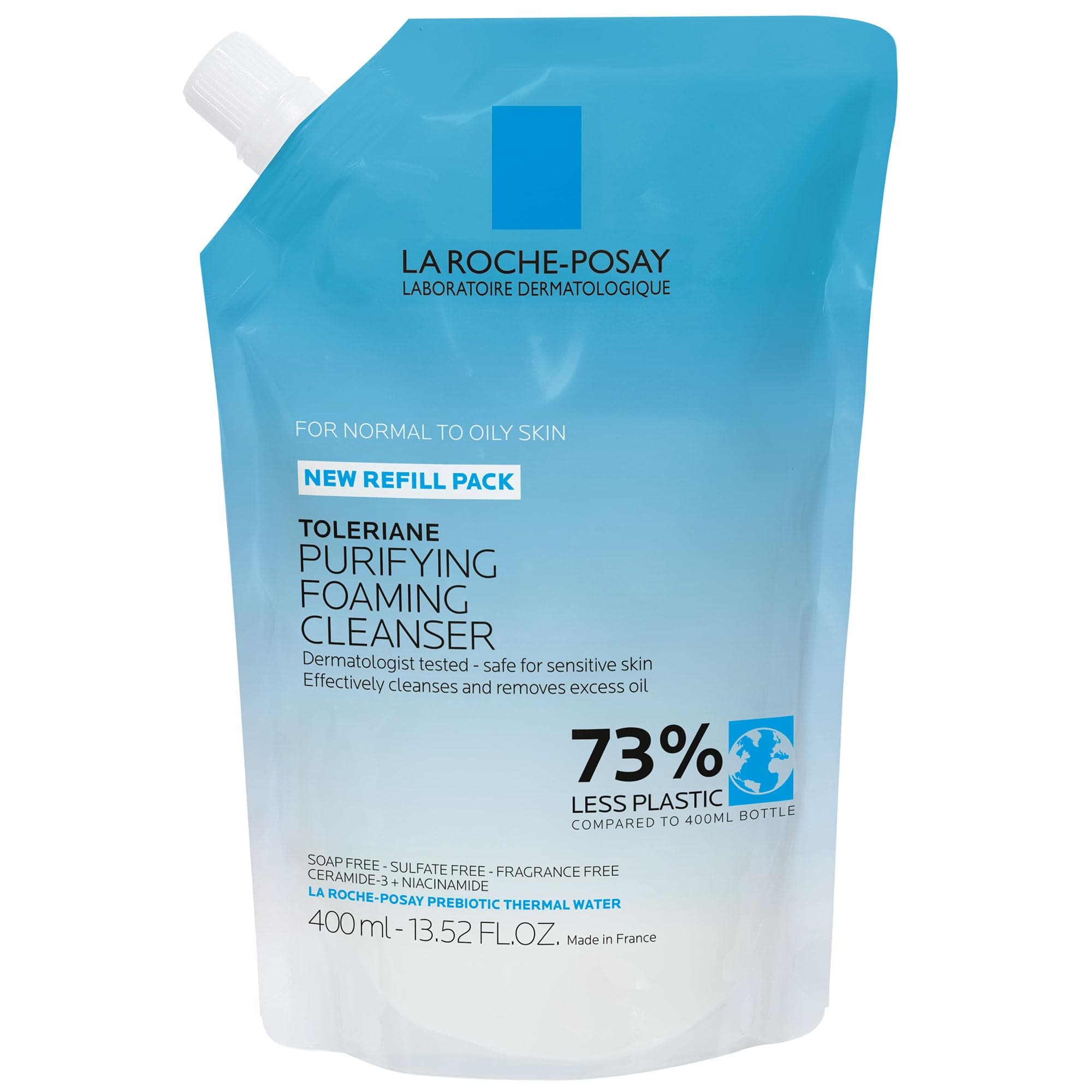 La Roche-Posay Toleriane Purifying Foaming Facial Cleanser, Oil Free Face Wash for Women & Men with Niacinamide + Ceramides, Pore Cleanser Safe For Sensitive Skin, Won’t Dry Out Skin, Soap Free 13.52 Fl Oz (Refill)