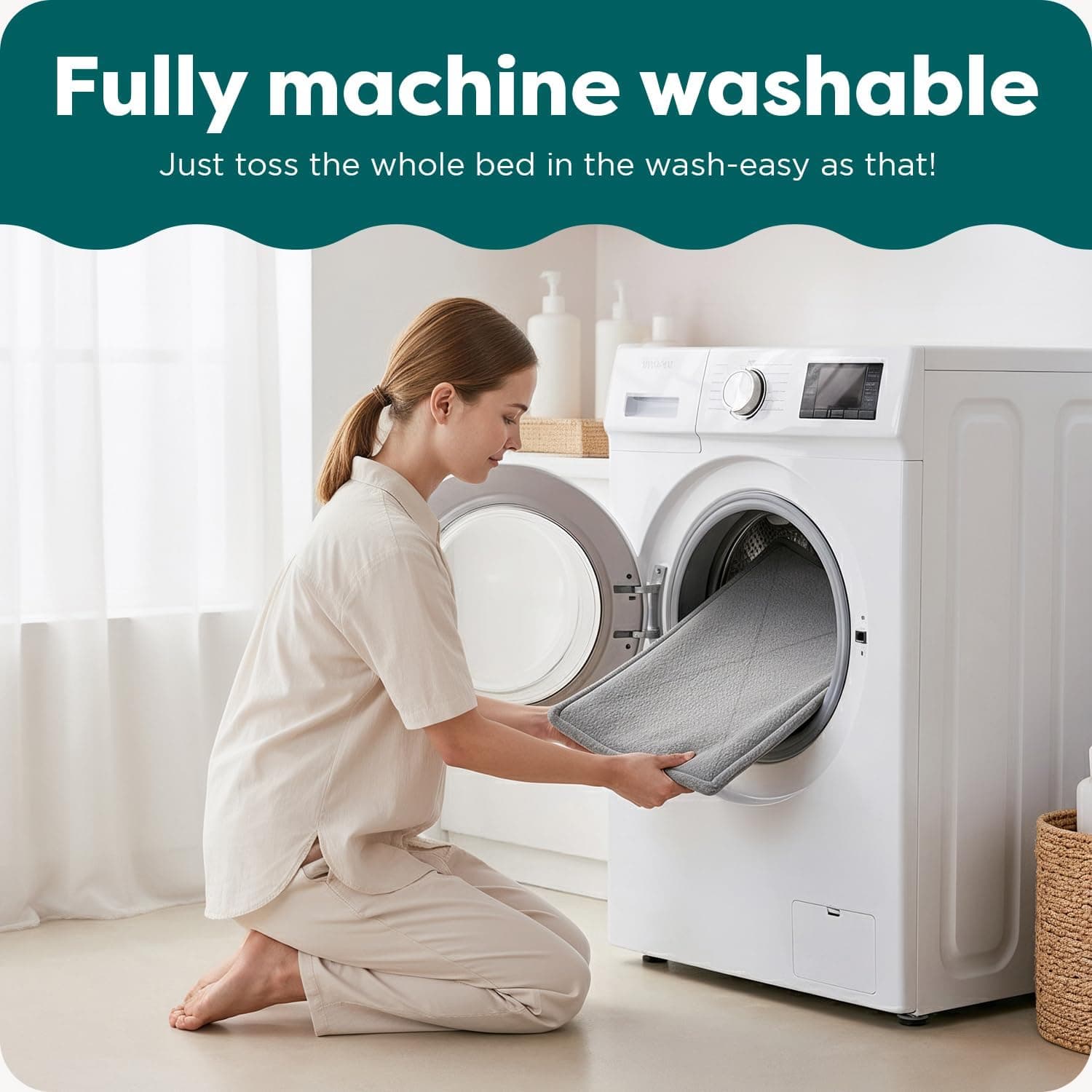 FurHaven ThermaNAP Self Warming Cat Mat, Dog Bed for Crates with Self-Warming Technology for Cozy Rest, Fully Machine Washable, Small, Plush Faux Fur, Gray Small - 22"L x 17"W Gray - Image 4