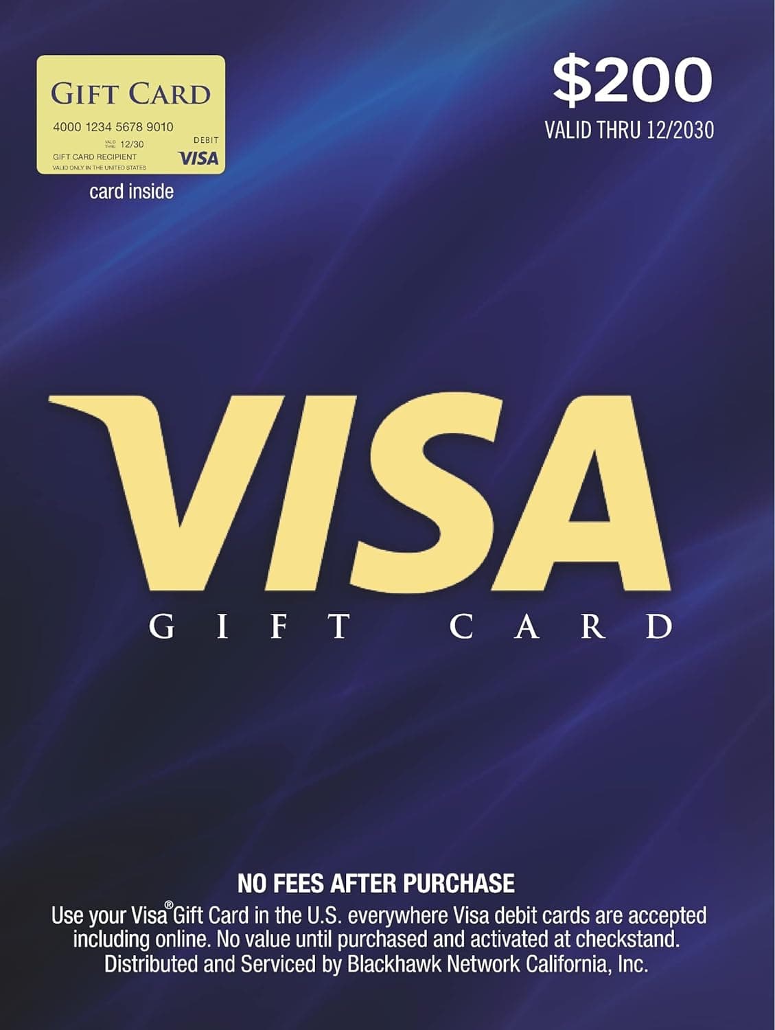 Visa $200 Gift Card (plus $6.95 Purchase Fee) - Image 2