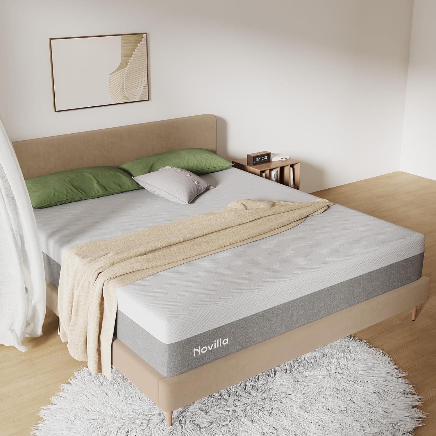 Novilla King Size Mattress, 12 Inch Gel Memory Foam King Mattress for Cool Night & Pressure Relief, Medium Plush Feel with Motion Isolating, Bliss Grey King 12 Inch - Image 3