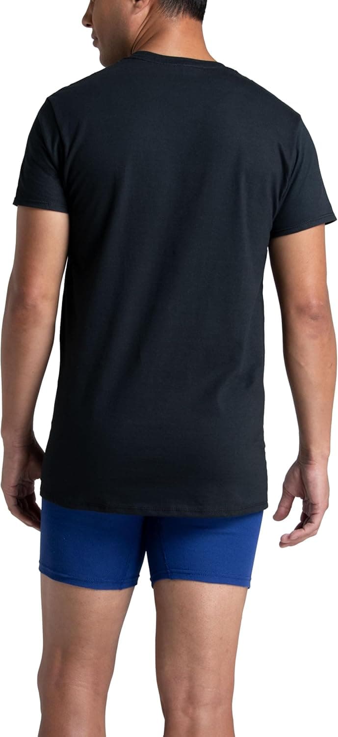 Fruit of the Loom Men's Crew Tee Undershirts, Moisture Wicking & Tag Free, Also Available in Big & Tall X-Large Black - 6 Pack - Image 5