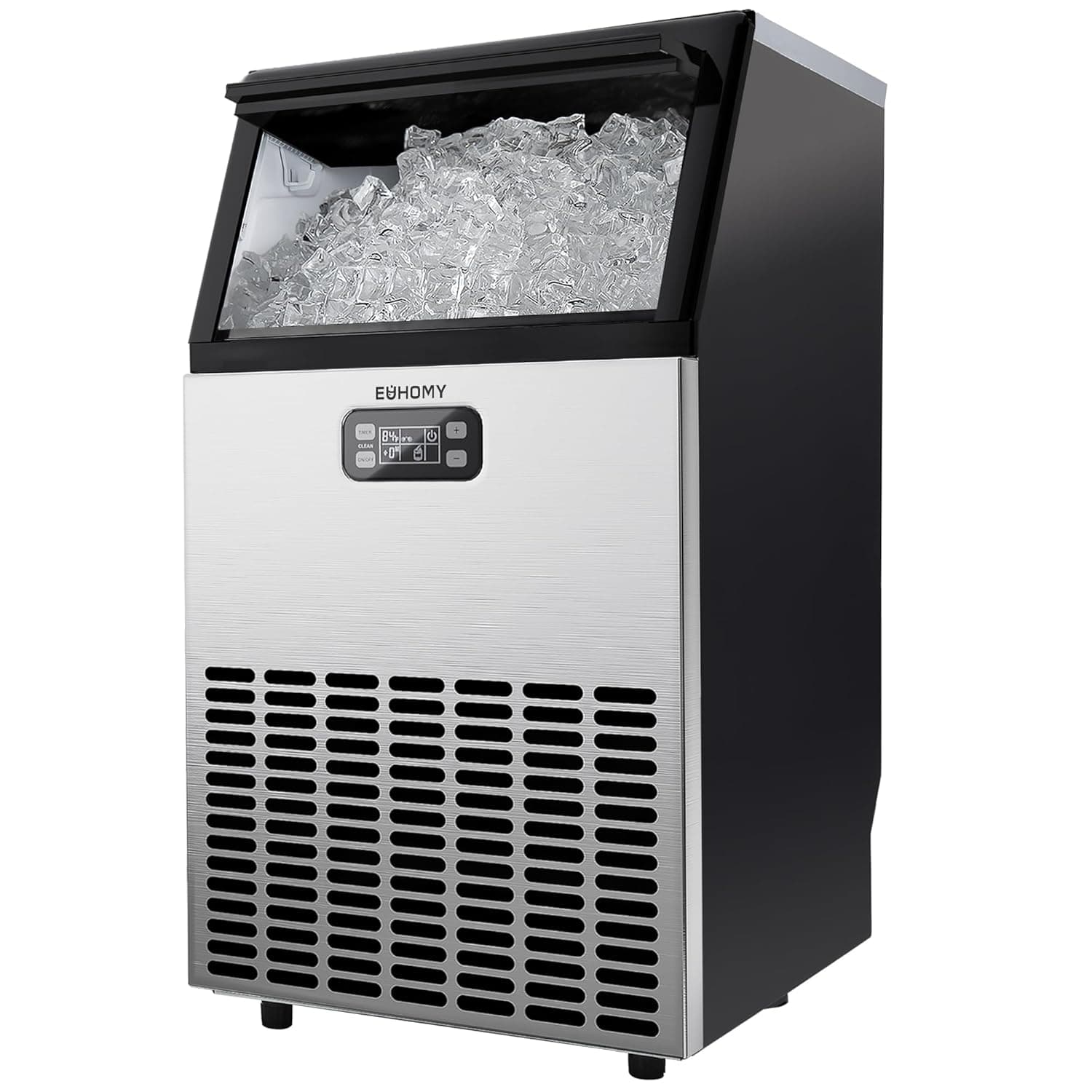 EUHOMY Commercial Ice Maker Machine, 100lbs/24H Stainless Steel Under Counter ice Machine with 33lbs Ice Storage Capacity, Freestanding Ice Maker. - Image 2