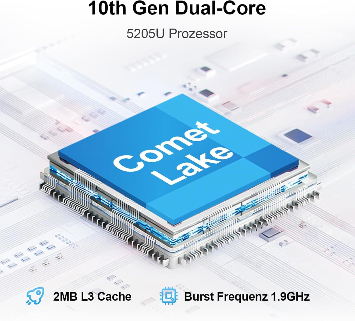 15.6 Inch Laptop with Office 365, 4GB RAM, 128GB Storage Expandable 1TB, 5205U Processor, HD Display, Windows 11 Laptops Computer, Wi-Fi 5, BT4.2, Numpad, Type-C, for Business and Students. 4GB DDR4 128GB SSD 1.9GHz Celeron 5205U - Image 3