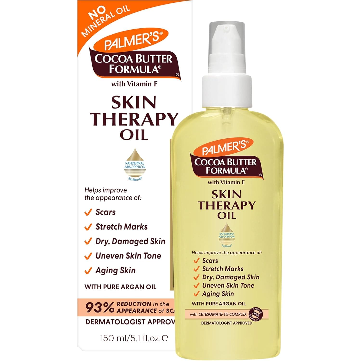 Palmer's Cocoa Butter Formula Skin Therapy Moisturizing Body Oil with Vitamin E & Pure Argan Oil, Deep Body Moisturizer for Dry, Damaged Skin, 5.1 Ounces Original 5.1 Fl Oz (Pack of 1) - Image 2