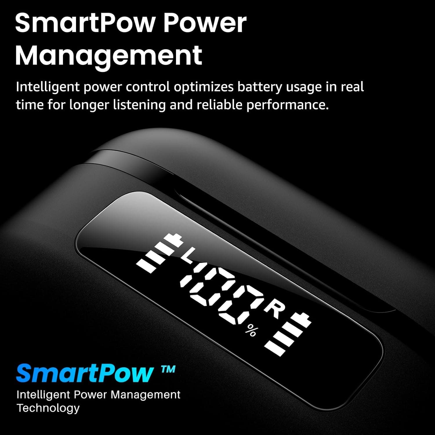 TOZO NC9 Hybrid Active Noise Cancelling Wireless Earbuds, 6 Mics ENC Clear Call, IPX8 Waterproof, in Ear Bluetooth 5.3 Headphones Stereo Bass Ear Buds 60H Playtime with LED Display 32 EQs via APP Dark Black Small Hybrid Active Noise Cancelling Wireless Earbuds - Image 5