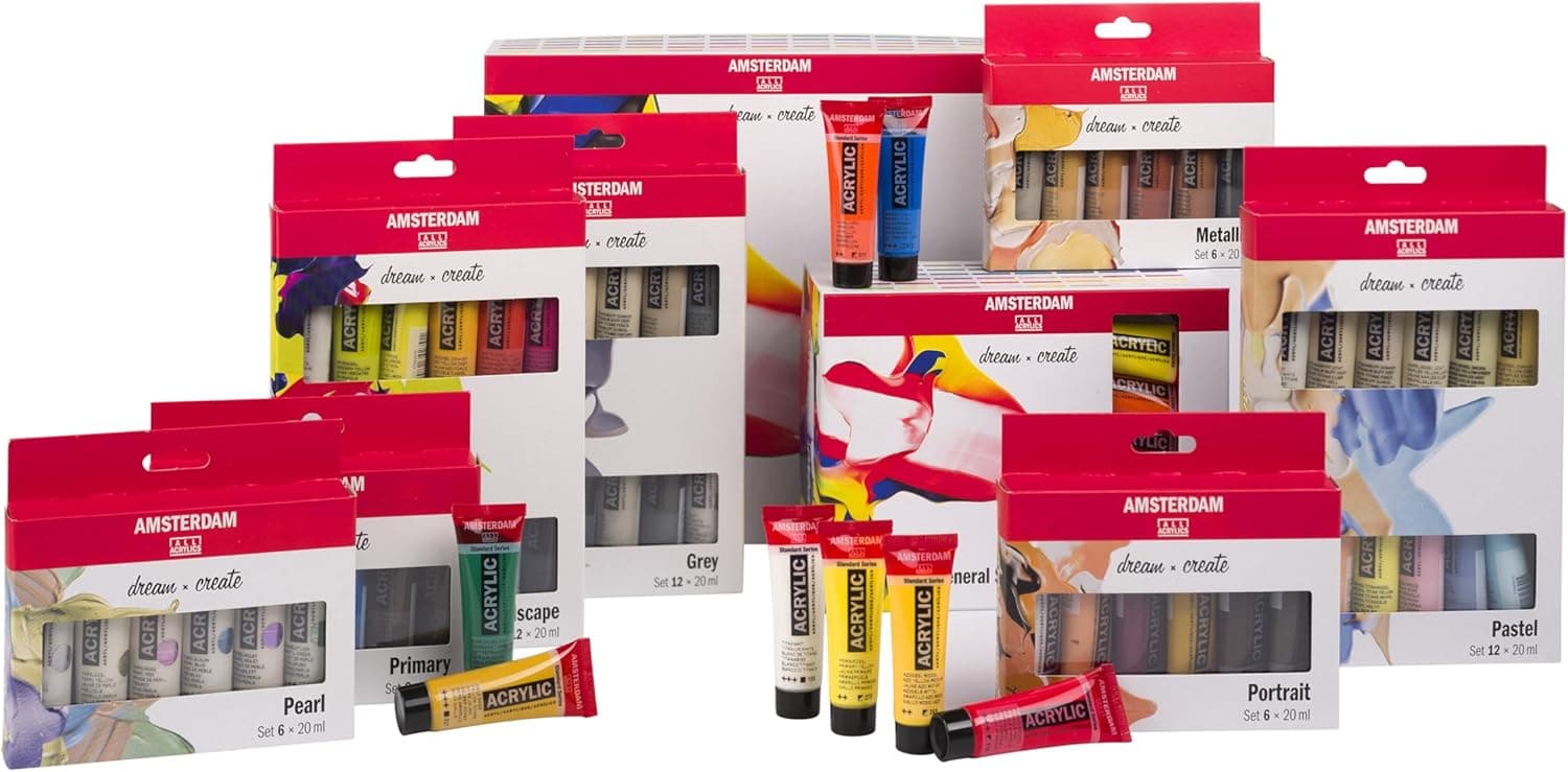 Amsterdam Acrylic Standard Series Paint Set 6x20ml, Pearl - Image 6