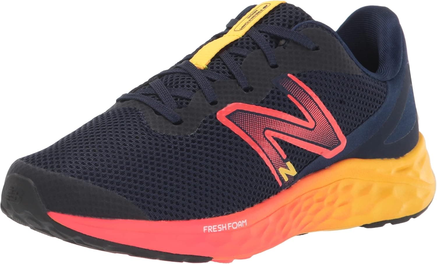 New Balance Kids Arishi Fresh Foam v4 Sneaker Team Navy/Electric Red/Egg Yolk 5.5 Big Kid - Image 2