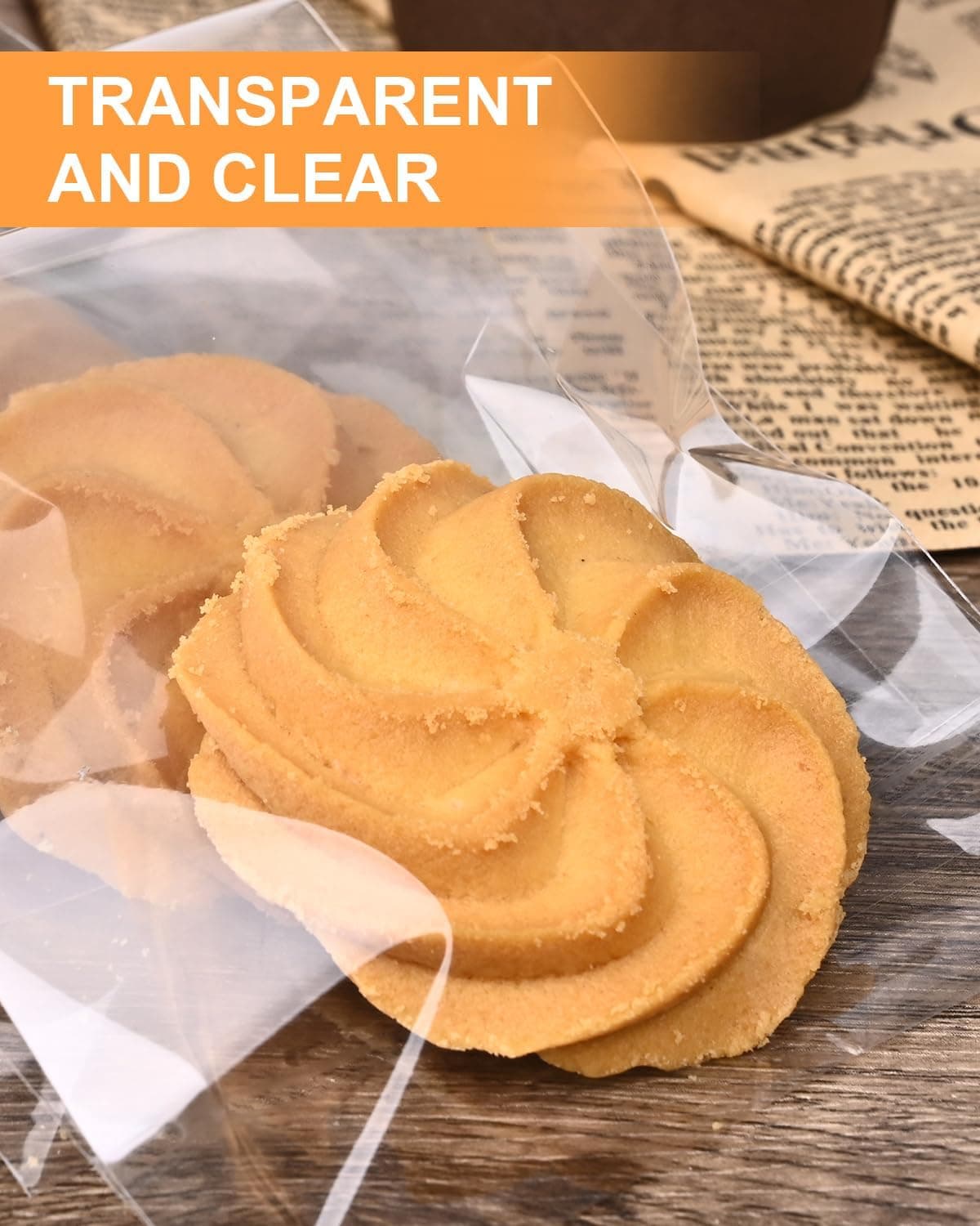 300 Pcs Self Adhesive Cookie Bags, 4x6 Inches Self Sealing Cellophane Bags, Clear Resealable Cellophane Bag for Packaging, Cookies, Gifts, Candy, Food - Image 7