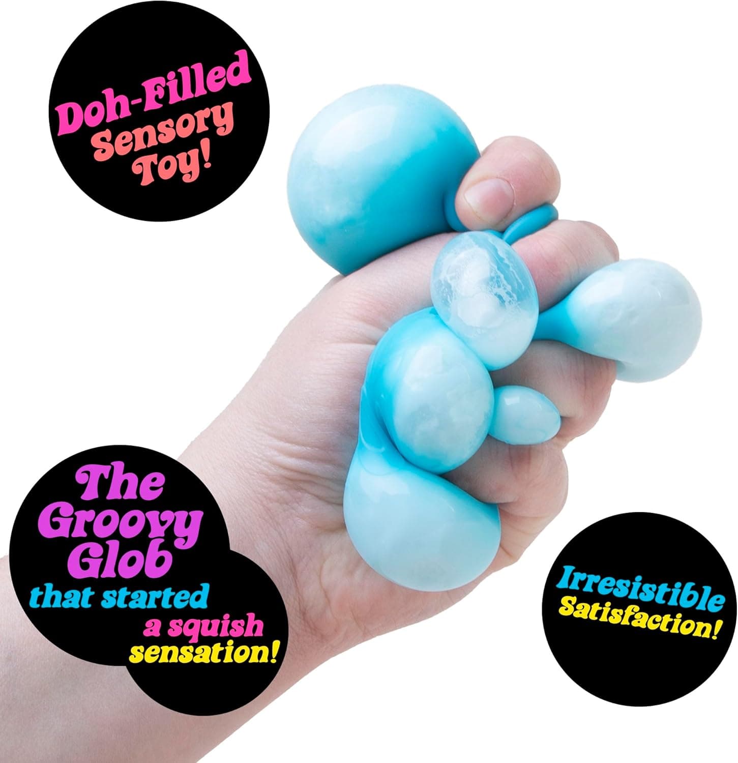 Schylling NeeDoh Original - Jouet sensoriel anti-stress - Couleurs assorties - Âges 3 à adulte, 1 unité (Pack de 1) Multi Couleur - Image 4