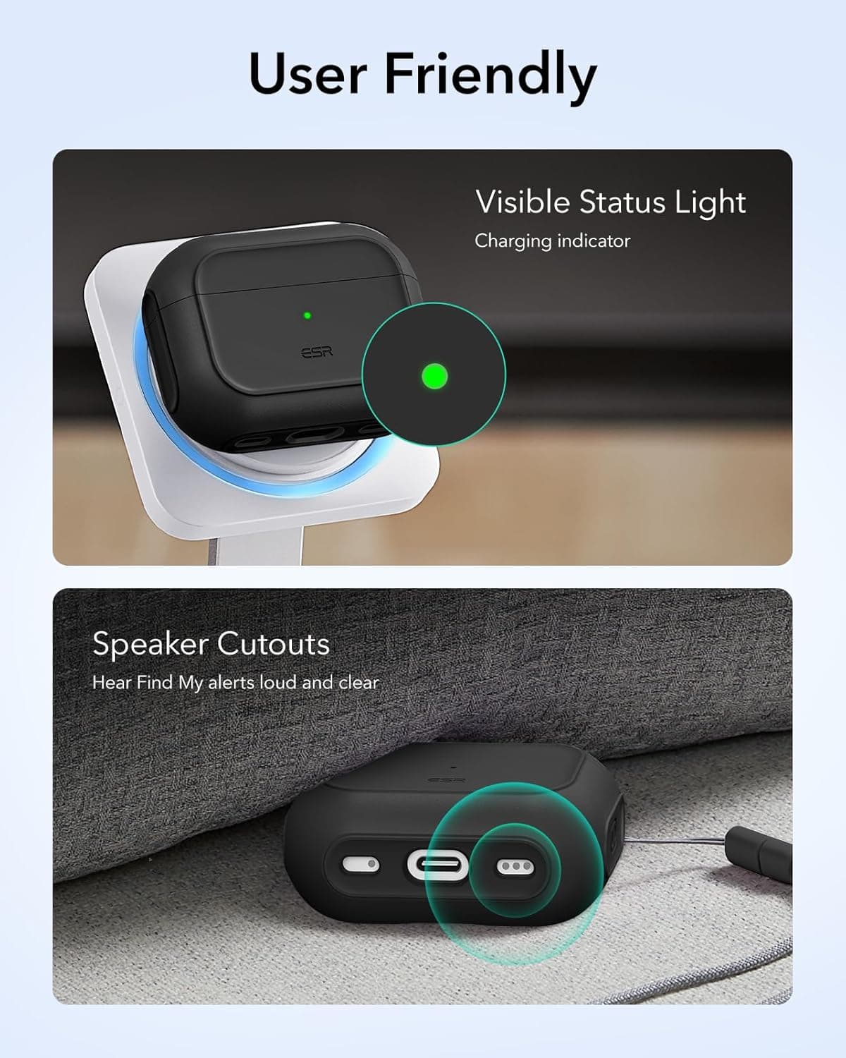 ESR for AirPods Pro 3 Case, Compatible with AirPods Pro 3rd Generation Case (2025), Compatible with MagSafe, Full Drop Protection Cover with Lanyard, Black AirPods Pro 3 Case Black - Image 9