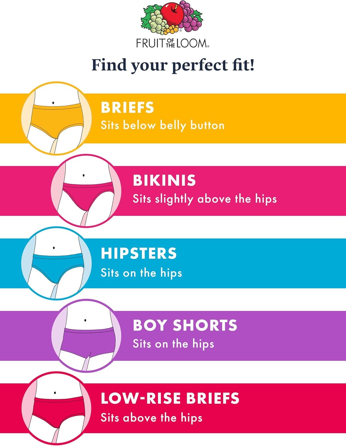 Fruit of the Loom Girls' Seamless Underwear Multipack Stretch Brief - 10 Pack - Assorted 6-8 - Image 3