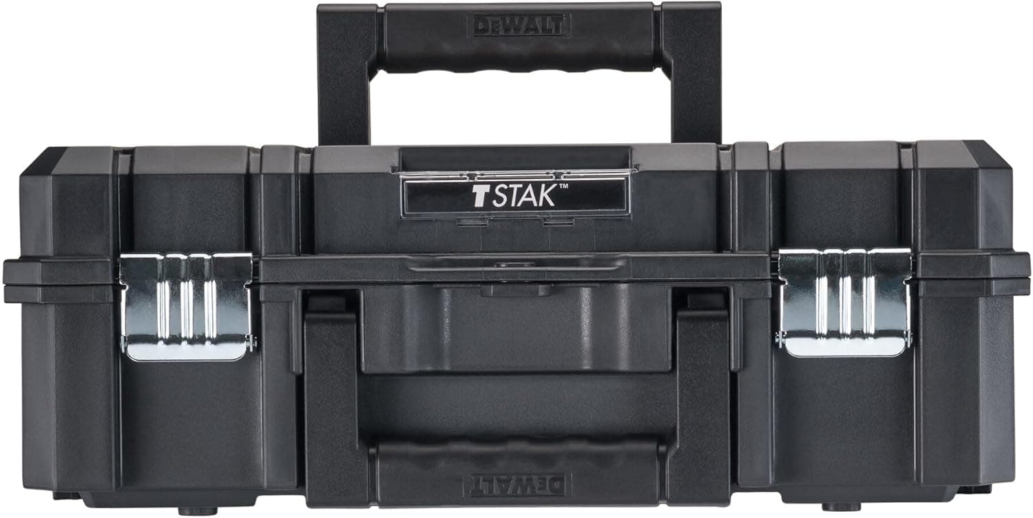 DEWALT TSTAK II Tool Box, Flat Top Tool Storage Case, Organizer Box Holds Up To 66 lbs, Flexible Platforms for Stacking, 13 Inch (DWST17807) 1 Count (Pack of 1) Flat Top Toolbox - Image 5