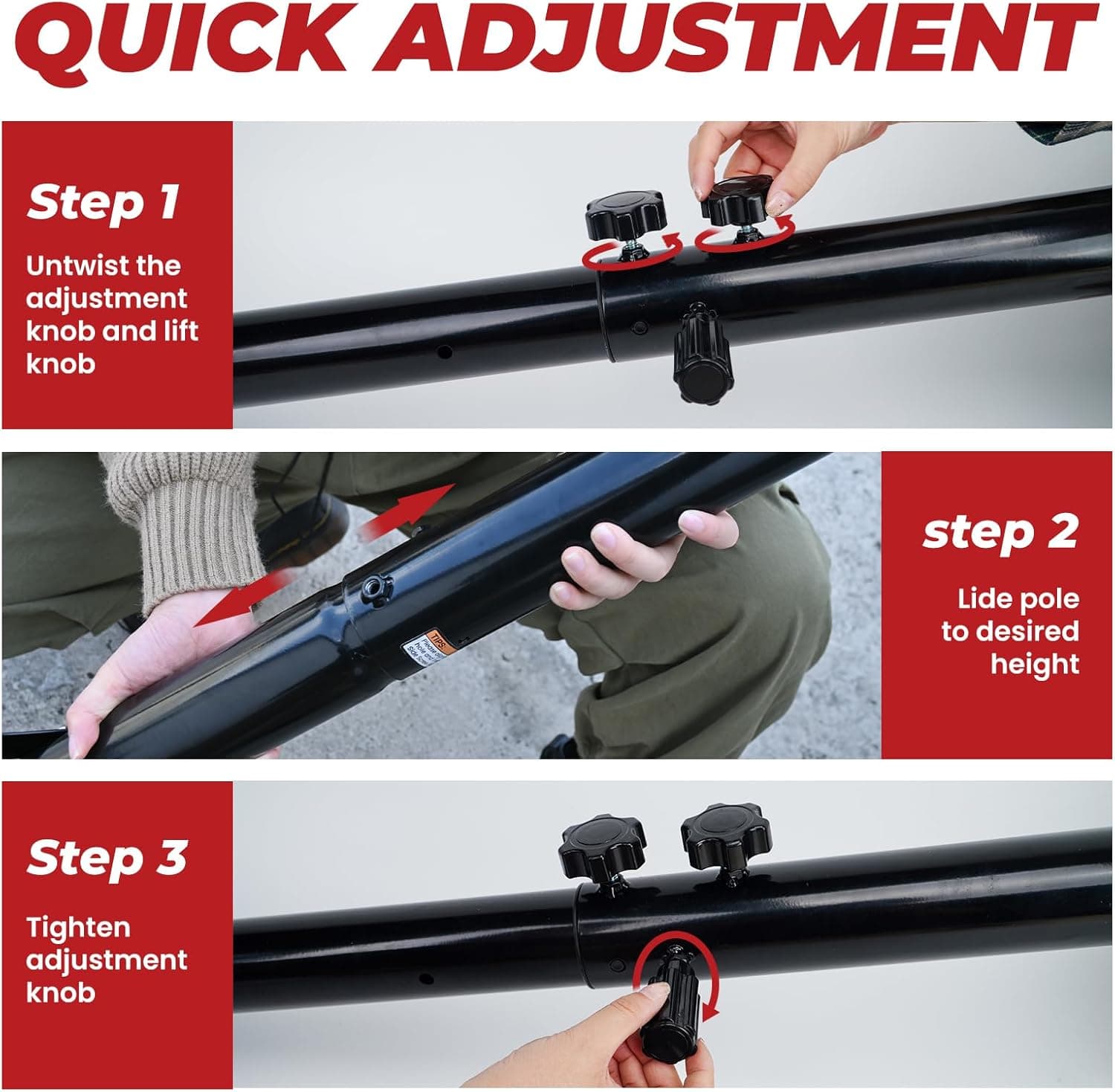 IGL Portable Basketball Hoop, 5.6-10FT Adjustable Basketball Goal System, 44 Inch Outdoor Basketball Hoop & Goals for Kids, Youth, and Adults in The Backyard, Driveway with PC Backboard Black - Image 3