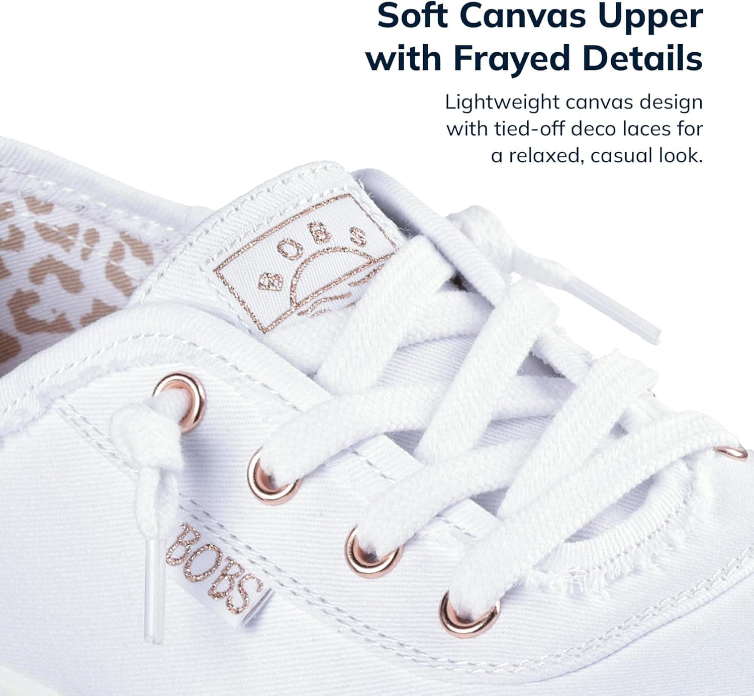 Skechers Women's Bobs B Cute Sneaker – Memory Foam, Flexible Outsole, Lightweight Vegan Shoes 7 Wide White - Image 5