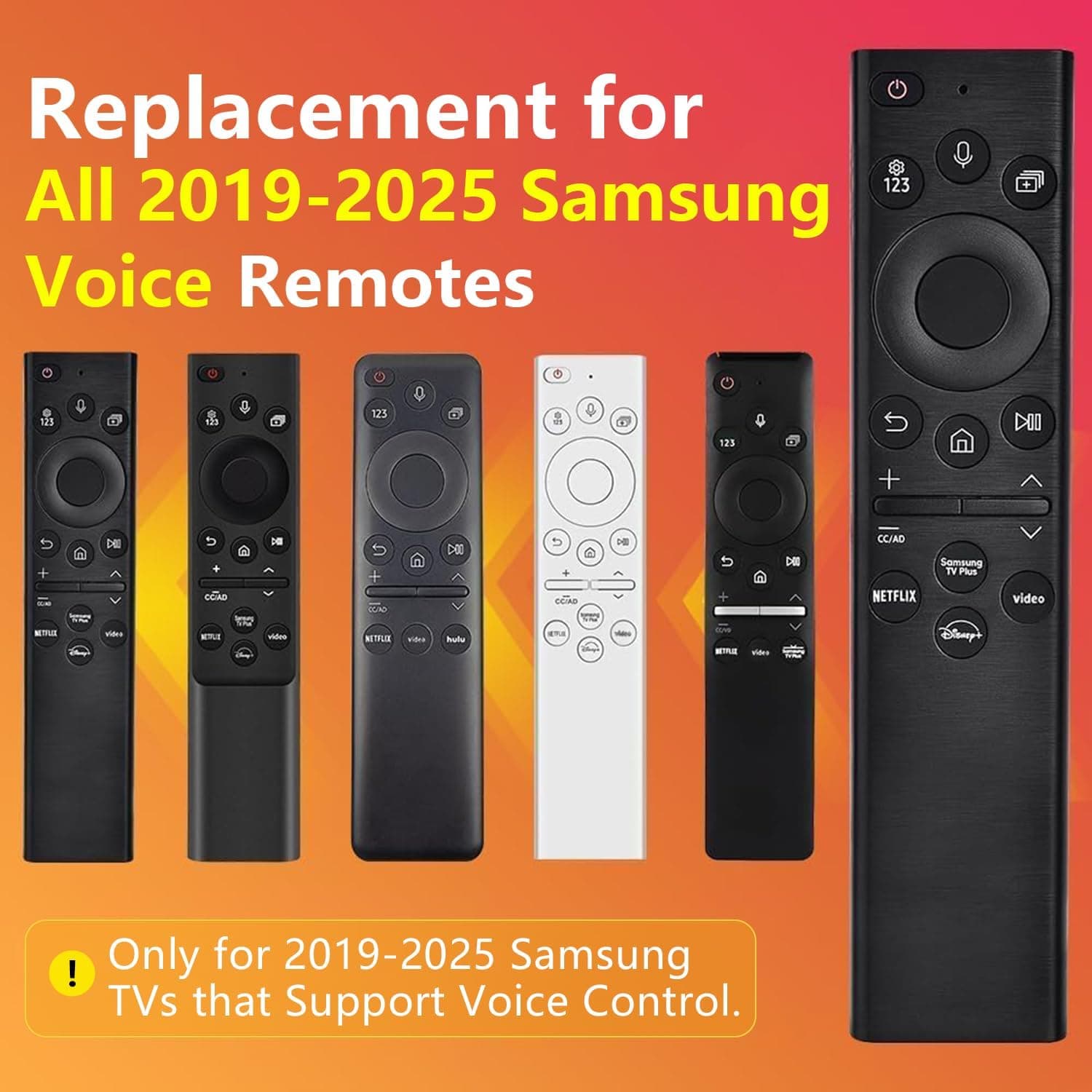 Replacement for Samsung TV Remote, for All 2019-2025 Samsung Remote Control for Smart TV with Voice Control. No Solarcell. 2-Year Warranty. - Image 3