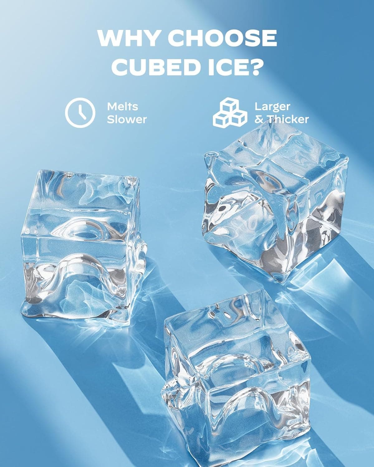 Silonn Ice Makers Countertop, 44lbs Per Day, 2 Ways to Add Water, Auto Self-Cleaning, Stainless Steel Ice Machine for Home Office Bar Party Stainless Steel 44lbs - Image 4