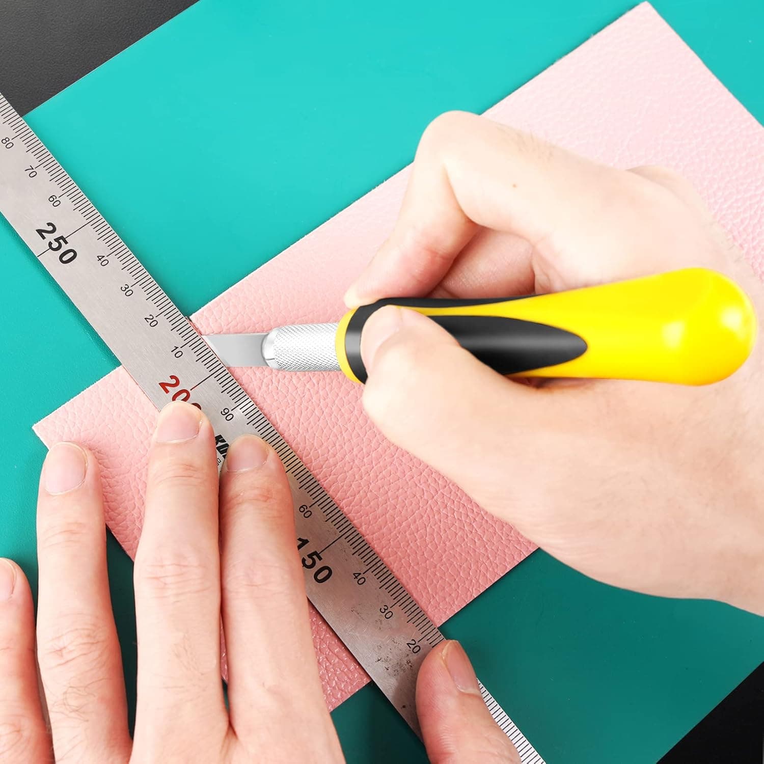 DIYSELF 16-Piece Craft Knife Set, Exacto Knife Set, 3-Piece Hobby Knife with 10-Piece Exacto Knife Blades, Precision Art Knife for Pumpkin Carving, Modeling, Exactly Knife, Pumpkin Carving Tools 16-Pack Yellow - Image 6