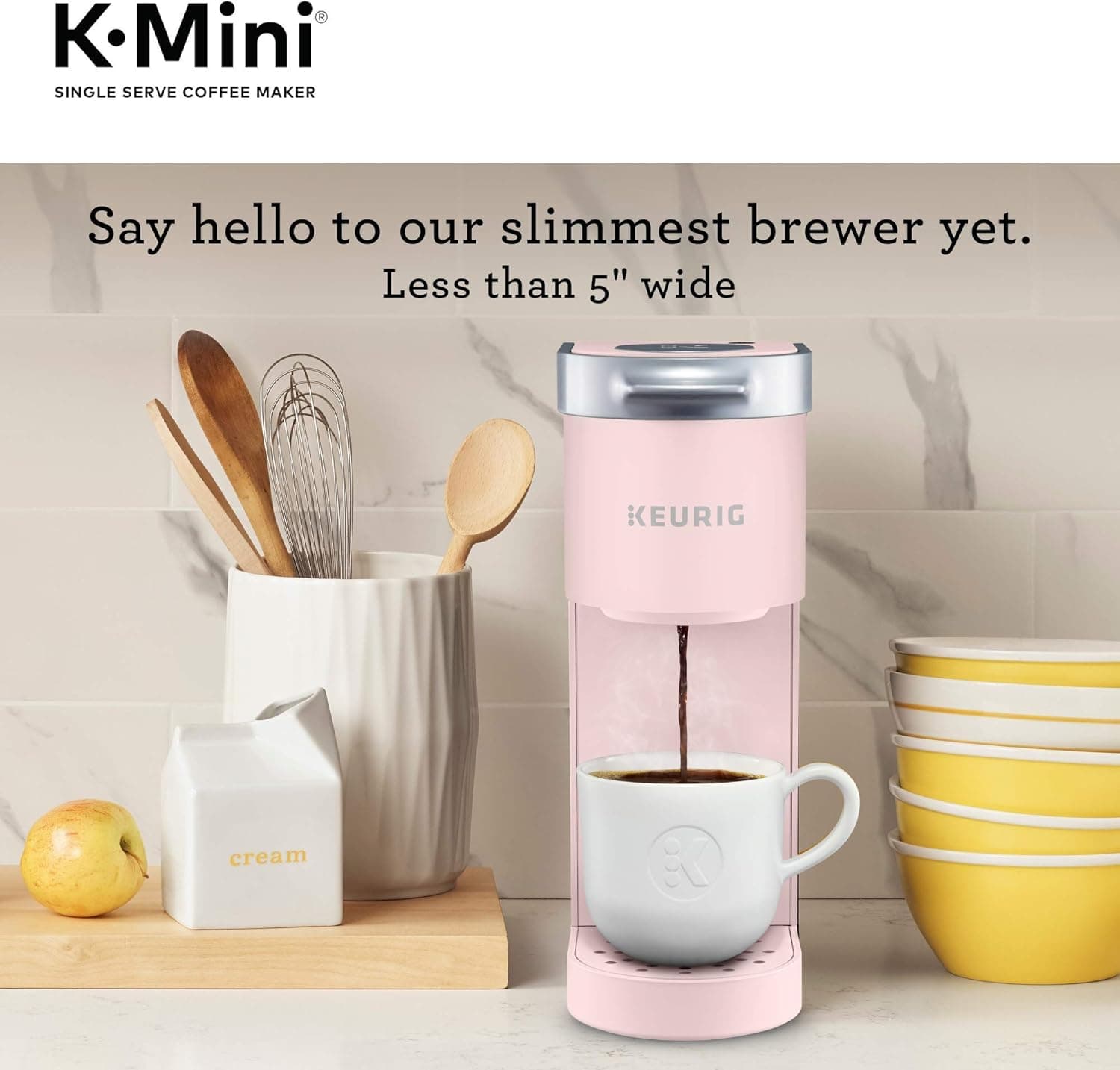 Keurig K-Mini Single Serve K-Cup Pod Coffee Maker, 6 to 12oz Brew size, with Cord Storage, Perfect for Small Spaces, Dusty Rose - Image 4