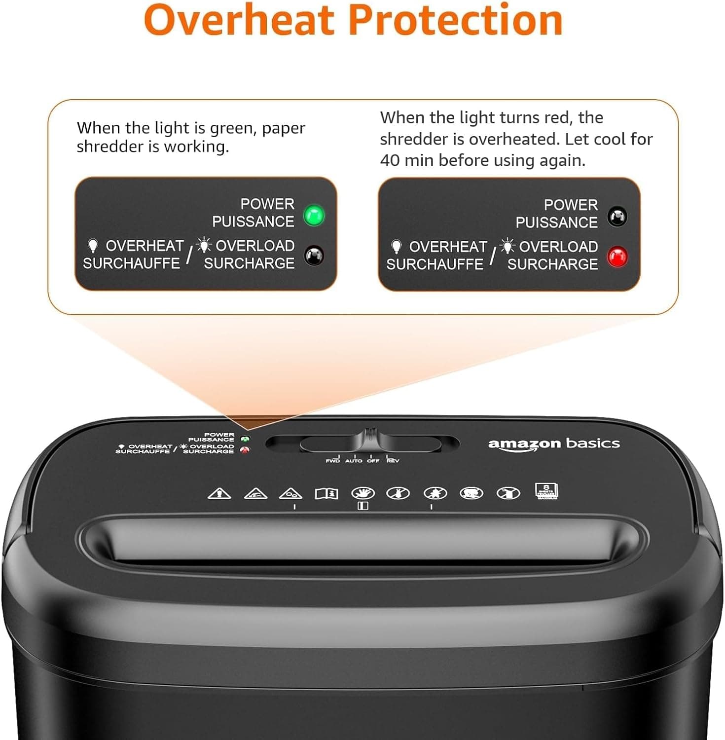 Amazon Basics 8-Sheet Cross Cut Paper Shredder and Credit Card Shredder - Black 8 Sheet Black - Image 5