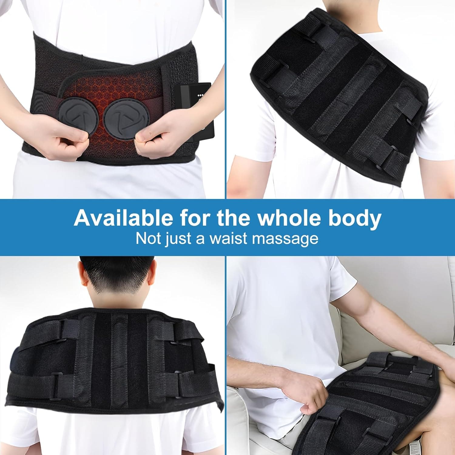 Heating Pad for Period Cramps Back Pain Relief,Electric Heating Pad for Low Back Massager,3 Heat, Black,43"x 6" +20" Extended Belt Gifts for Women/Men/Mom - Image 8