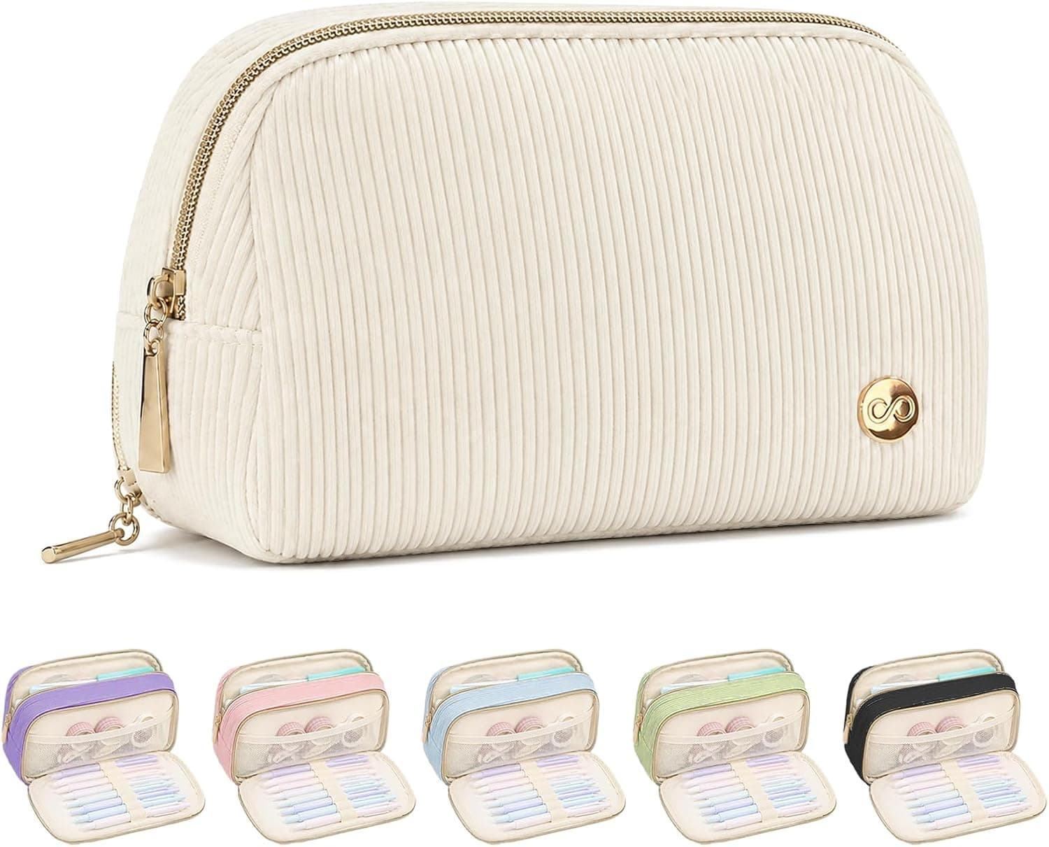 Sooez Cute Pencil Case,Soft Corduroy Large Capacity Pencil Pouch for girls