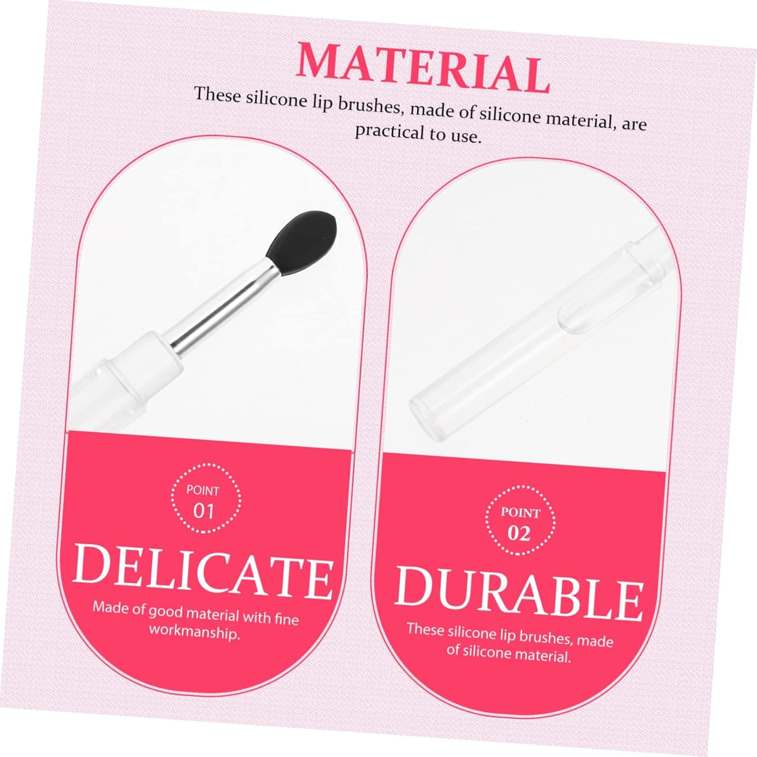 12pcs Silicone Facial Brush Bulk Makeup Brushes for Eyeshadow Non-stick Applicator Sponge 6.5x0.8cmx2pcs Blackx2pcs - Image 3