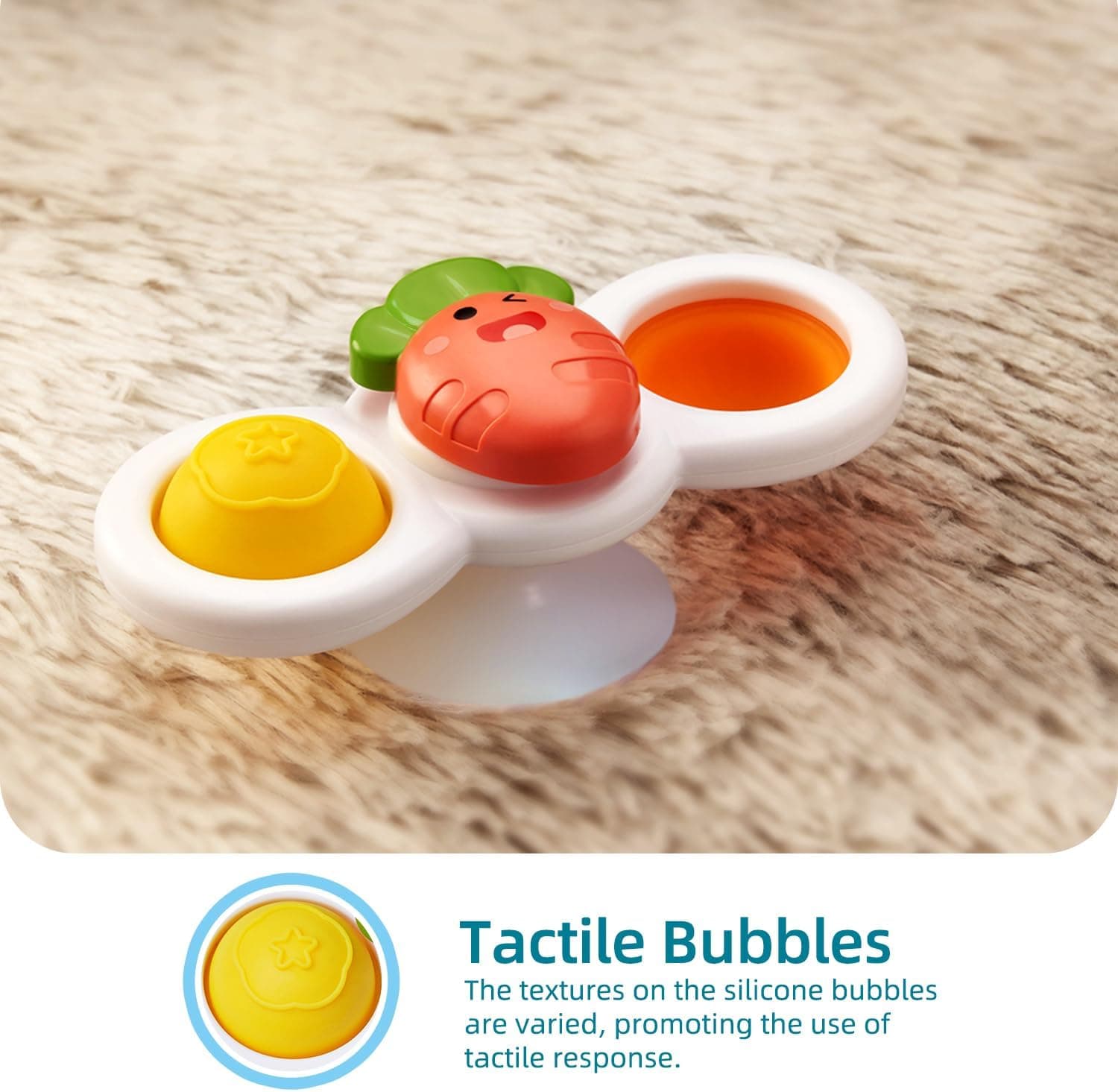 LiKee Strong Suction Cup Fidget Rotating Sensory Bath Toys for Baby Christmas Stocking Stuffers, Airplane Car Travel Table & Window Toys for Toddler Boys and Girls, 10+ Months - Image 2