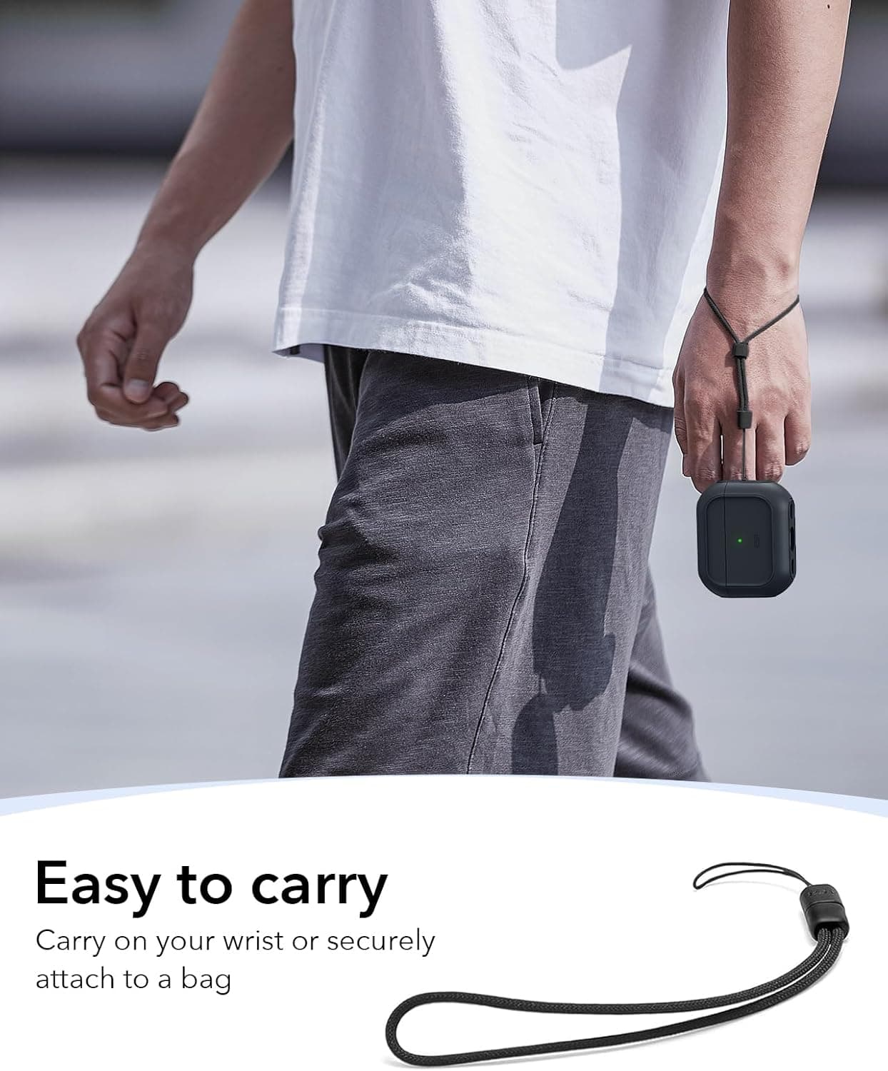 ESR for AirPods Pro 3 Case, Compatible with AirPods Pro 3rd Generation Case (2025), Compatible with MagSafe, Full Drop Protection Cover with Lanyard, Black AirPods Pro 3 Case Black - Image 8