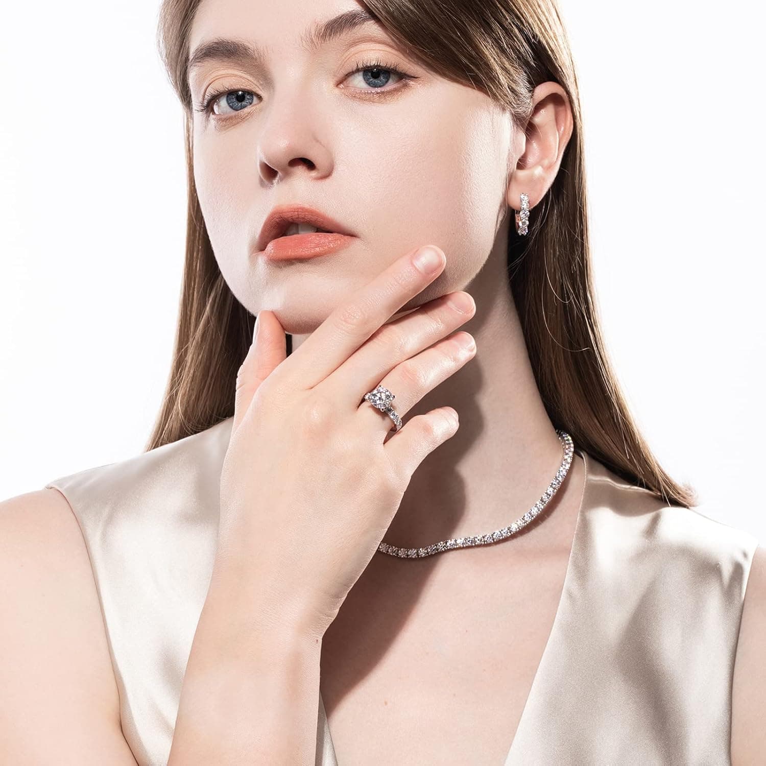 AnuClub Moissanite Engagement Ring, Total 4.3cttw D Color Round/Oval/Asscher Cut, 925 Sterling Silver Promise Anniversary Rings for Women, Elegant Gift Packed White Gold 7 - Image 7