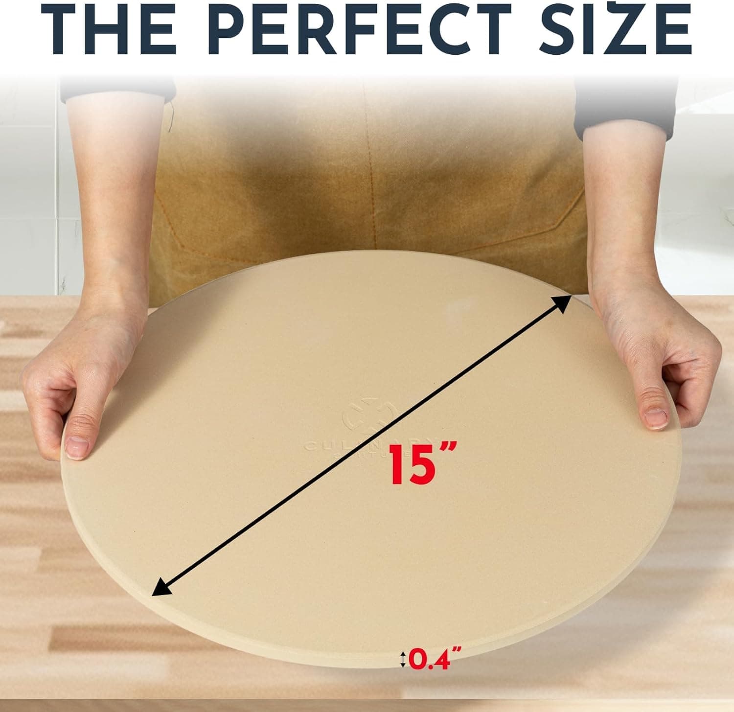 Culinary Couture 15 inch Round Pizza Stone for Oven - Large Pizza Stone for Grill, Cordierite Stones for Bread, Calzone, Cookies - Pizza Making Kit 15-inch Round - Image 5
