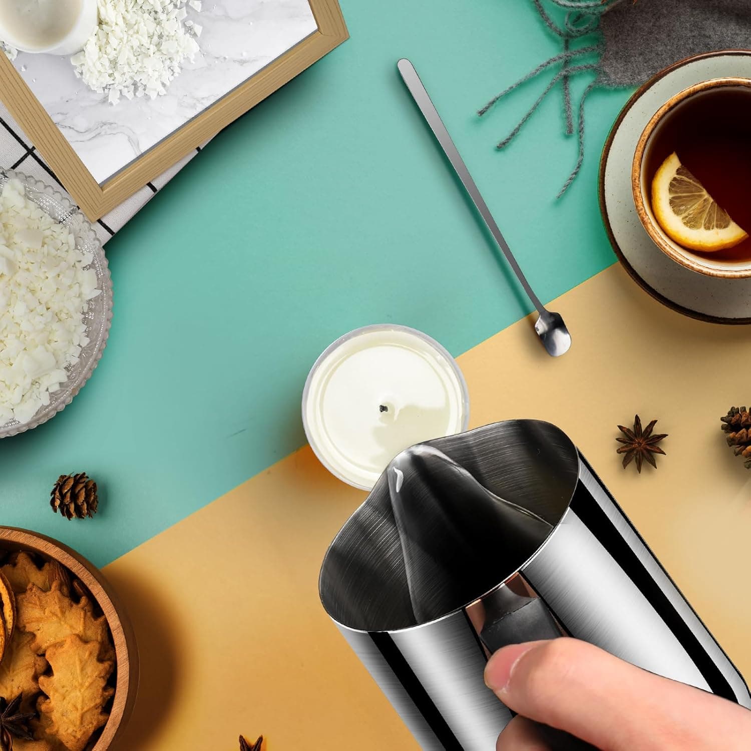 Soy Wax Candle Making Kit Supplies With Wax Melter, Natural Candle Wax For Candle Making, DIY Art&Crafts Kit for Adults,Beginner, Including 2lbs Soy Wax Flakes, Electric Stove,CandleWick,Melting Pot 2lbs with melter - Image 8