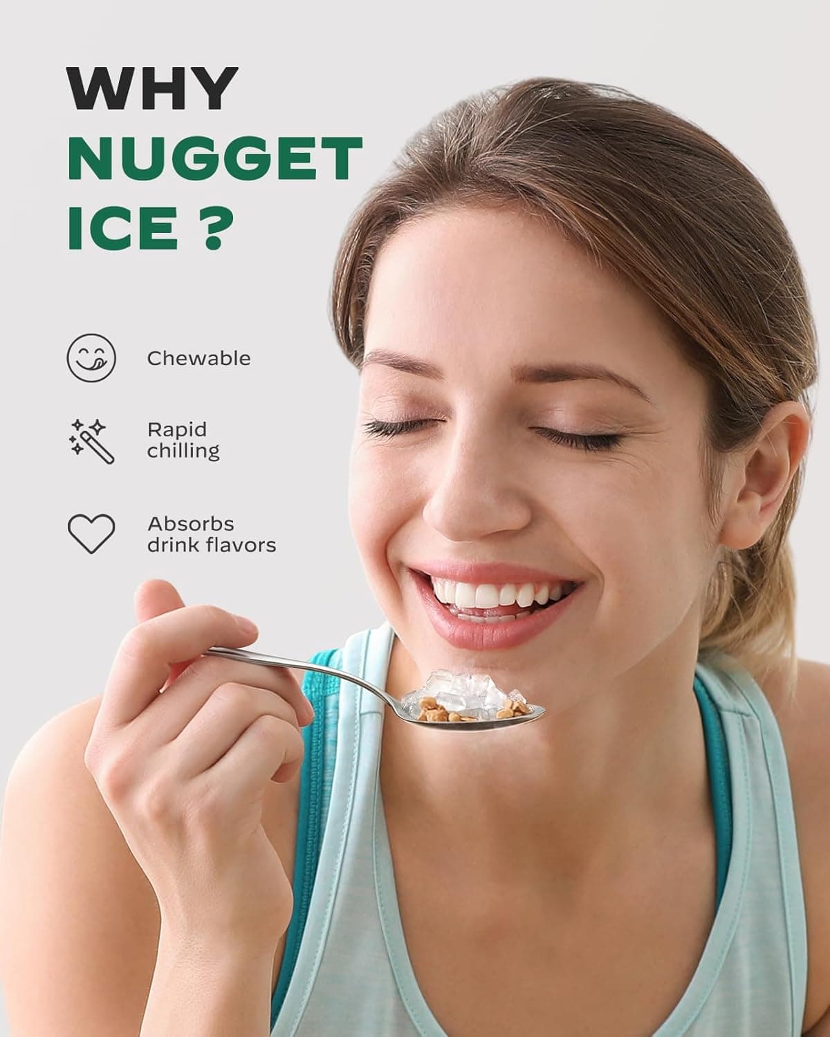 Silonn Nugget Ice Maker Countertop, Pebble Ice Maker with Crushed Ice, One-Click Operation Ice Machine with Self-Cleaning, 33lbs/24H for Home, Kitchen, Office, Blue - Image 5