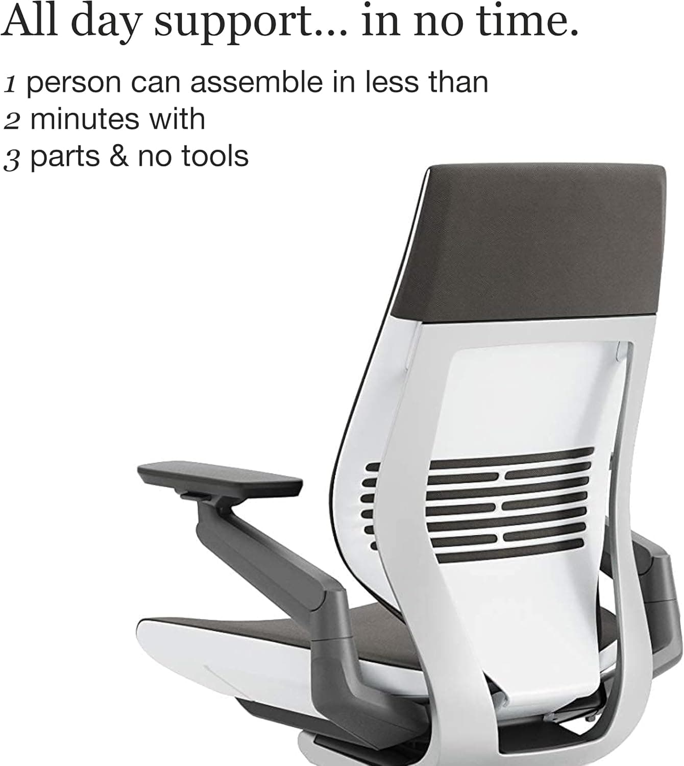 Steelcase Gesture Office Chair - Ergonomic Work Chair with Wheels for Carpet - Comfortable - Intuitive-to-Adjust for Desk - 360-Degree Arms - Graphite Gray Fabric - Image 8