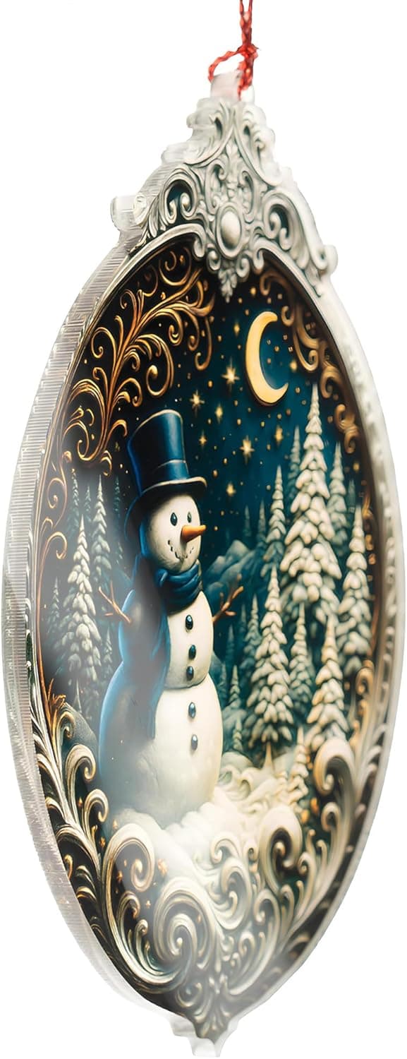 Christmas Ornament 2025 - Snowman Ornament - Snowman Ornaments for Christmas Tree - Acrylic Christmas Ornaments - Christmas Ornament 2025 - White Elephant Gifts - Xmas Tree Funny Decoration Snowman1 - Image 5