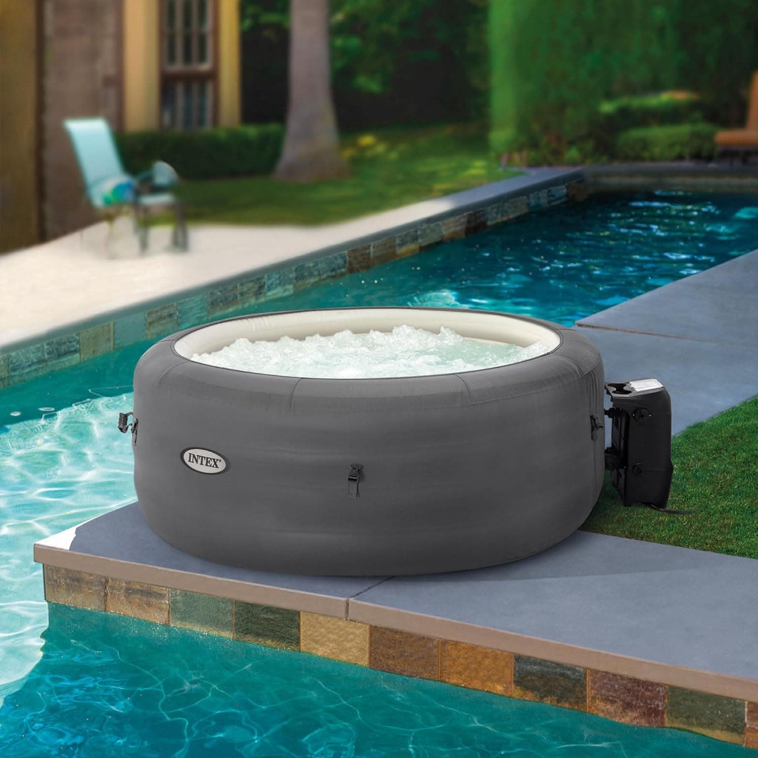 INTEX 28483E SimpleSpa Inflatable Hot Tub 4 Person Bubble Massage Spa: Includes Insulated Cover – Built-in QuickFill Inflation – Soothing Jets – 77" x 26" - Image 9