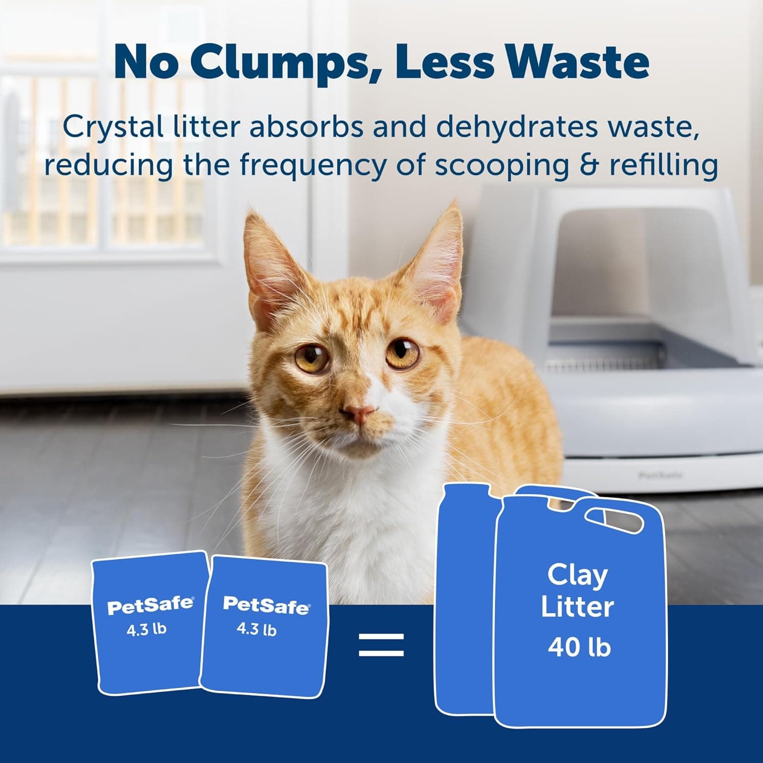 PetSafe ScoopFree Premium Crystal Cat Litter - Outperforms Clay Litter - Refill Packs - Reusable Tray Compatible - Fresh Scent - 4.3 lb Bags - 2 Pack Fresh Crystal - Image 5