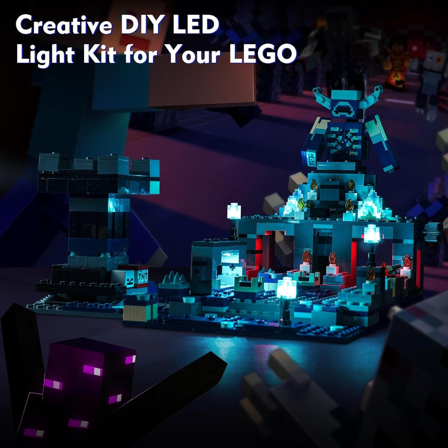 Light-Kit Compatible with Lego Minecraft The Deep Dark Battle 21246 - Only a Light, Not Actual Lego - Lighting for Deep Dark Battle Warden for Fans - Image 6