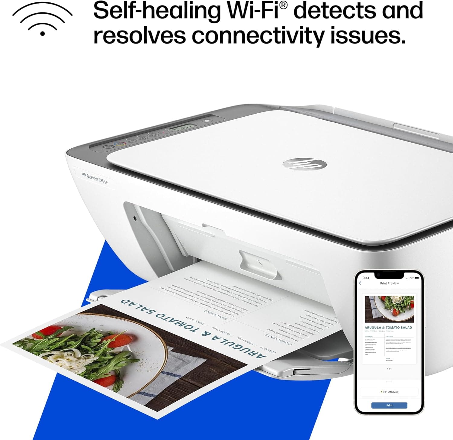 HP DeskJet 2855e Wireless All-in-One Color Inkjet Printer, Scanner, Copier, Best-for-home, 3 months of Instant Ink included, Single-band Wi-Fi connectivity (588S5A) - Image 11