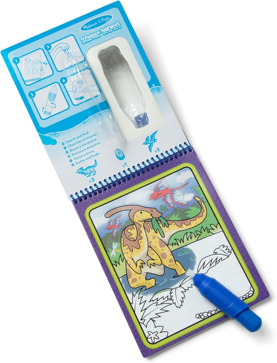 Melissa & Doug On The Go Water Wow! Mess Free Coloring Book, Reusable Water-Reveal Activity Pad, Dinosaurs, Travel Toys, Party Favors, for Toddlers & Kids Ages 3+ - Image 7