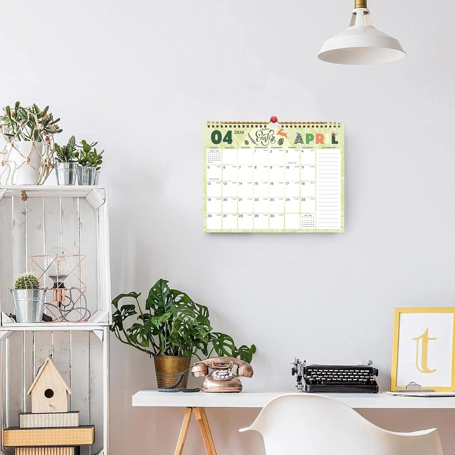 Calendario de Pared 2026-2027, Calendario 2026-2027, Calendario de Pared Mensual de 18 Meses desde Enero 2026 hasta Junio 2027, Papel Grueso de 11 x 8.5 Pulgadas, Calendario Mensual con Bloques Grandes y Rayados, para Organización Fácil en Casa o Oficina (Color A) - Image 2