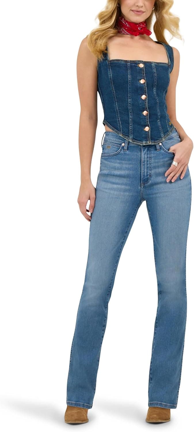 Wrangler Womens X Lainey Wilson Boot Huggers 25W x 34L Wrangler Blue Wash - Image 5