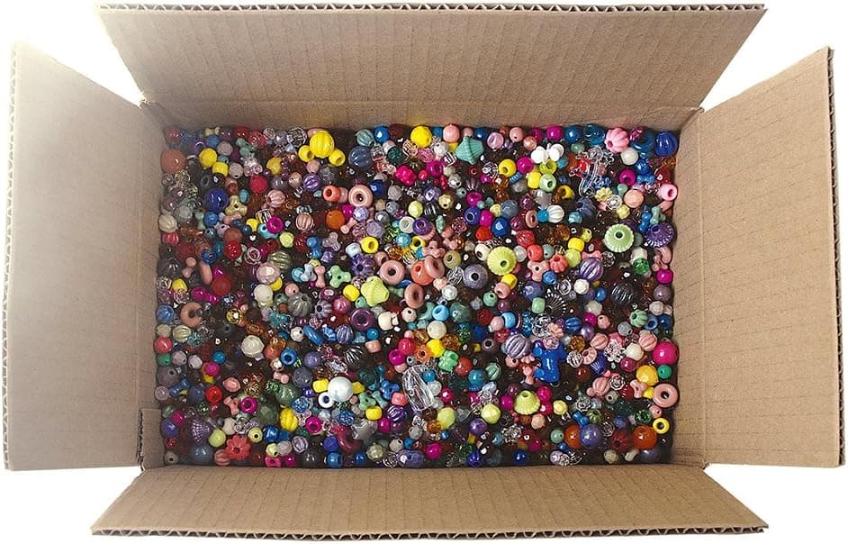 The Beadery Bonanza 5LB of Mixed Craft Beads, Sizes, Plastic, Round, Multicolor - Image 3
