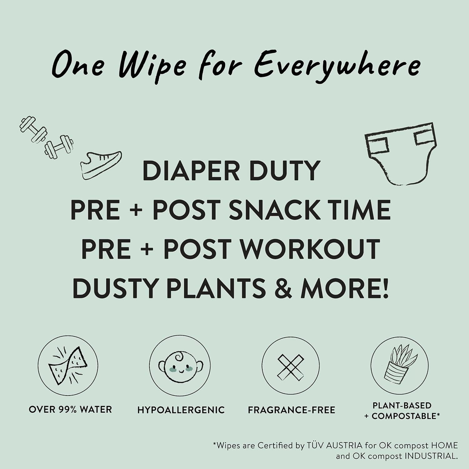 The Honest Company Clean Conscious Multi-Use Wipes Hypoallergenic Unscented for Sensitive Skin Over 99% Water Compostable Plant Based Baby Geo Mood 60 Count Geo Mood 60 Count (Pack of 1) - Image 4