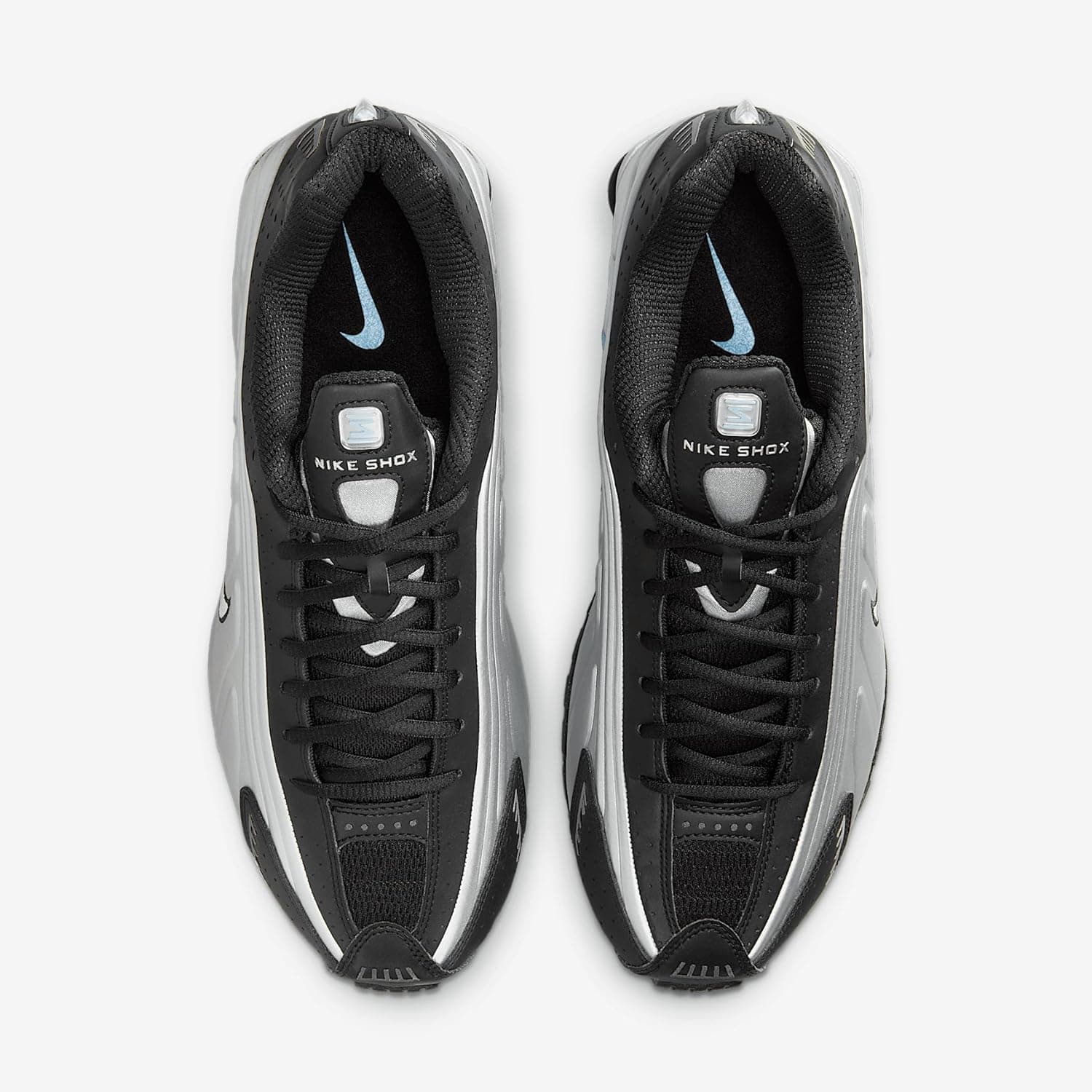 Nike Men's Shox R4 Trainers 11.5 Metallic Silver Metallic Silver Black - Image 4