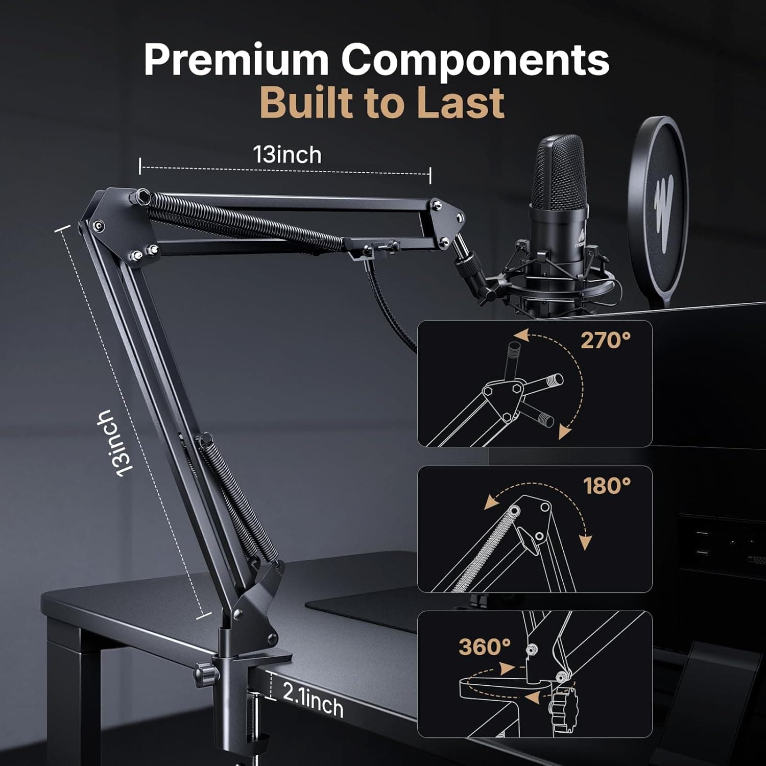 USB Microphone, MAONO 192KHZ/24Bit Plug & Play PC Computer Podcast Condenser Cardioid Metal Mic Kit with Professional Sound Chipset for Recording, Gaming, Singing, YouTube (AU-A04) A04 Mic Black - Image 7