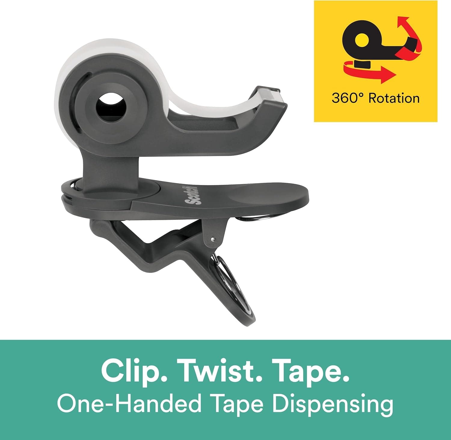 Scotch Desktop Tape Dispenser, Great for Gift Wrapping, 1 Dispenser (C19-CLIP-CCW) 1-Pack - Image 3
