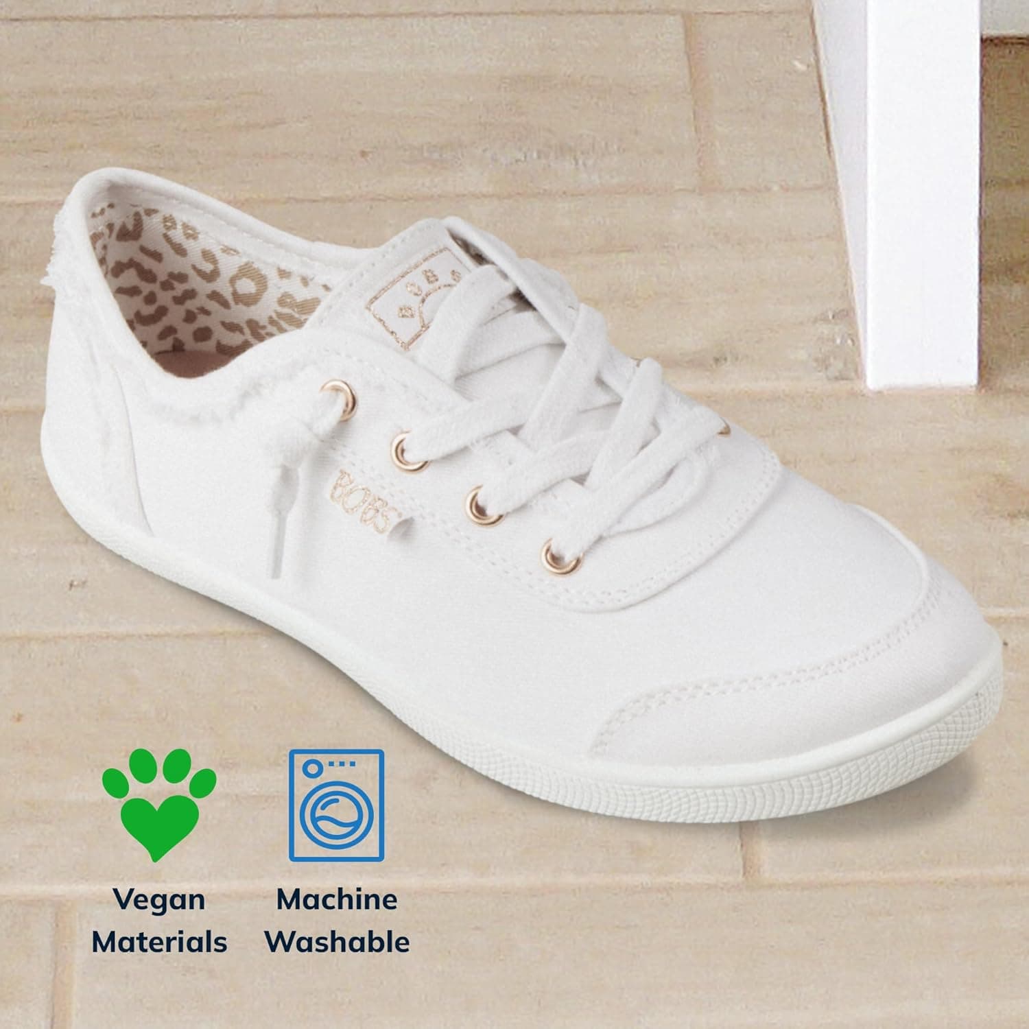 Skechers Women's Bobs B Cute Sneaker – Memory Foam, Flexible Outsole, Lightweight Vegan Shoes 7 Wide White - Image 7