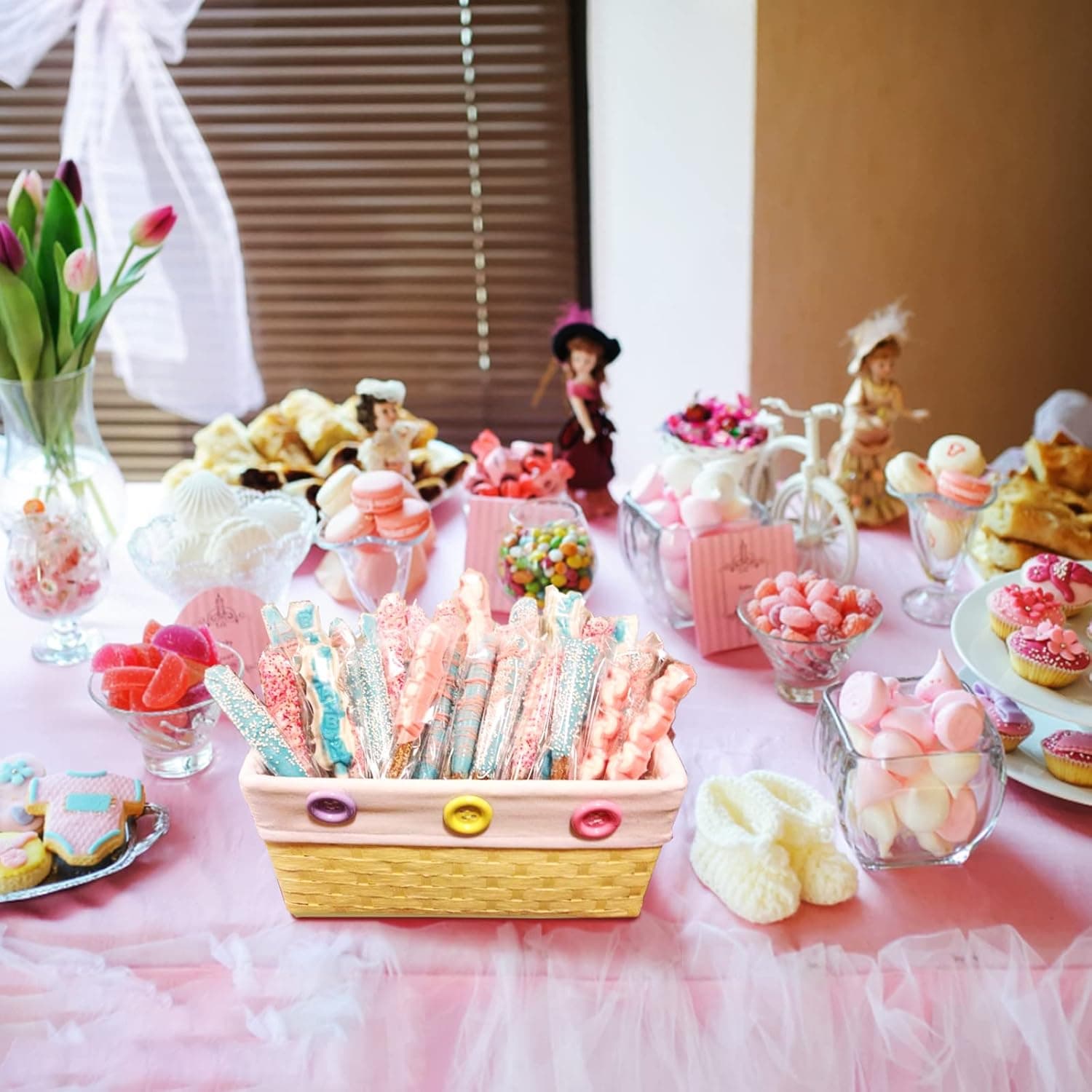 SUREHOME Pretzel Rod Bags 200 Pcs 2x8 In Clear Self Sealing Cellophane Bags for Chocolate Covered Pretzel Stick Individual Resealable Plastic Cello Bag for Party Favors Candy Treats Popsicle Packaging clear 2"x8" - Image 4