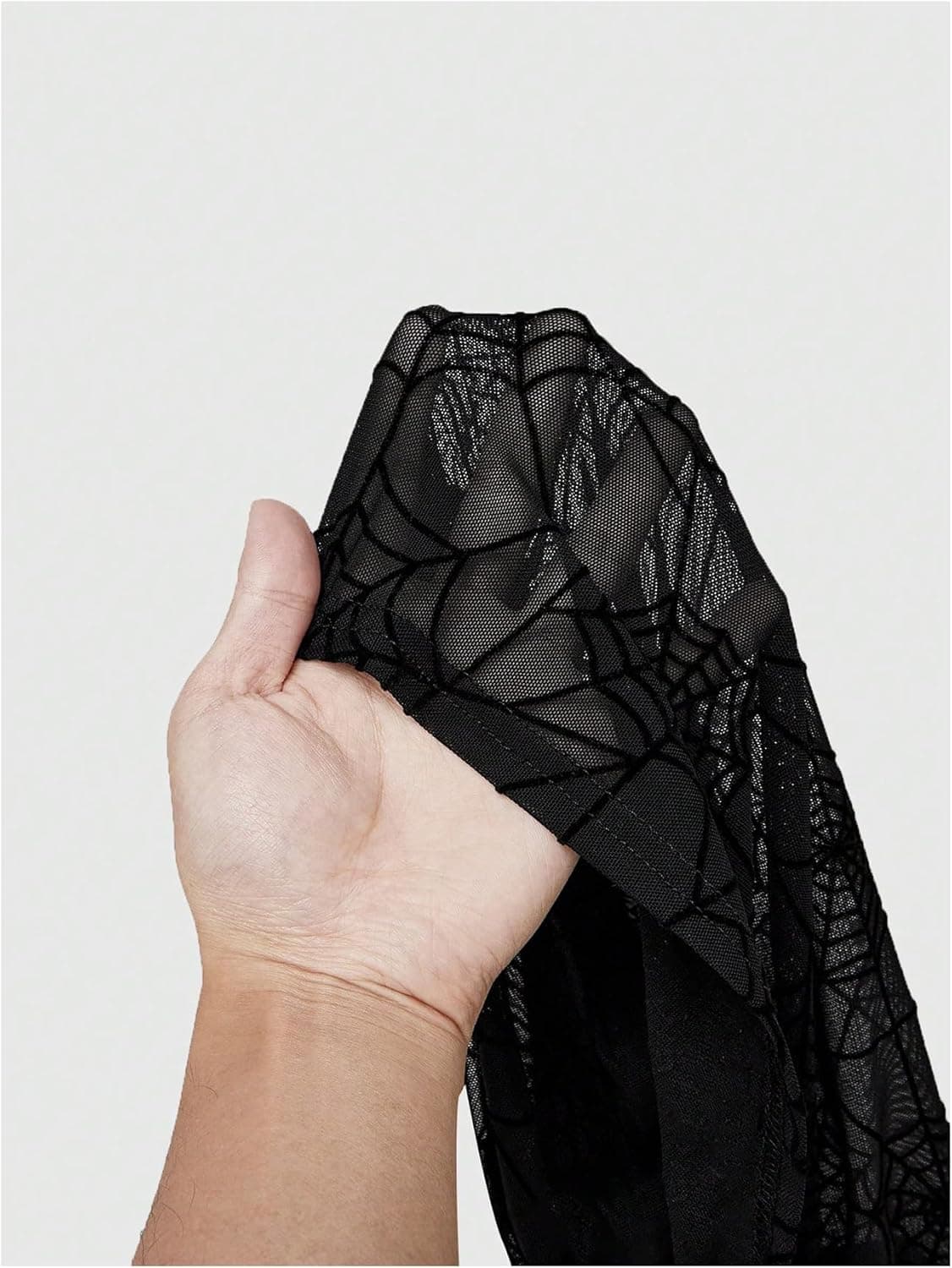 Verdusa Women's Y2k Gothic Goth Halter Top Mesh Sheer Backless Crop Tops Emo Grunge Witchy Clothes Halloween Costumes Large Black - Image 6